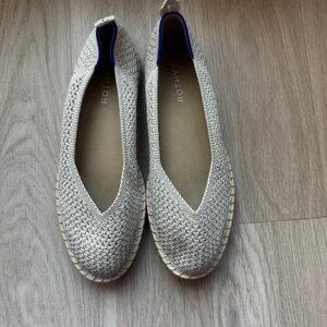 Rothy’s The Espadrille Flats Tan Gold Knit Slip-On Women’s Size 10.5